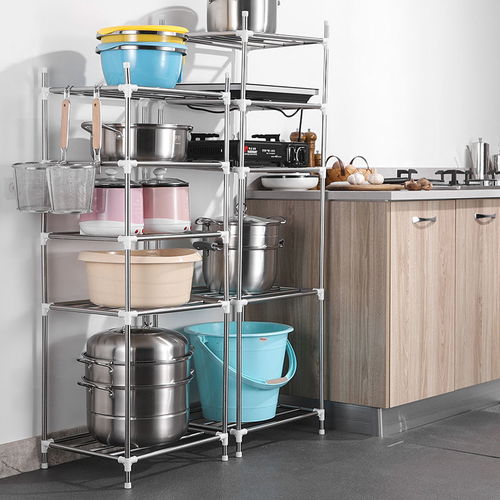 不锈钢厨房锅架 多层厨房 置物架 多功能收纳架 脸盆架子